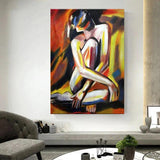 Hottest Modern Abstract Sexy Naked Girls Figure Hand Painted Oil Painting On Canvas Wall Art