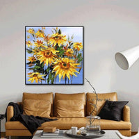 Modern Hand Painted Painting Abstract Sunflowers On Canvas Decor Wall Art