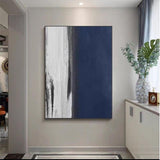 Blue Abstract Oil Painting Hand Painted Canvas Modern Art On Theative