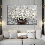 Hand Painted 3D Knife Flower Paintings Abstract Wall Art For Hallway On Canvas