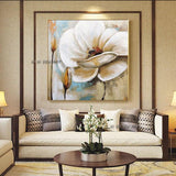 White Flower Modern Abstract Art Canvas Mural Simple Home Bedroom Decoration