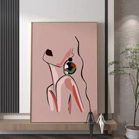 Abstract Hand Painted Sexy Woman Canvas Oil Painting Minimalist Line Body Nordics Decor