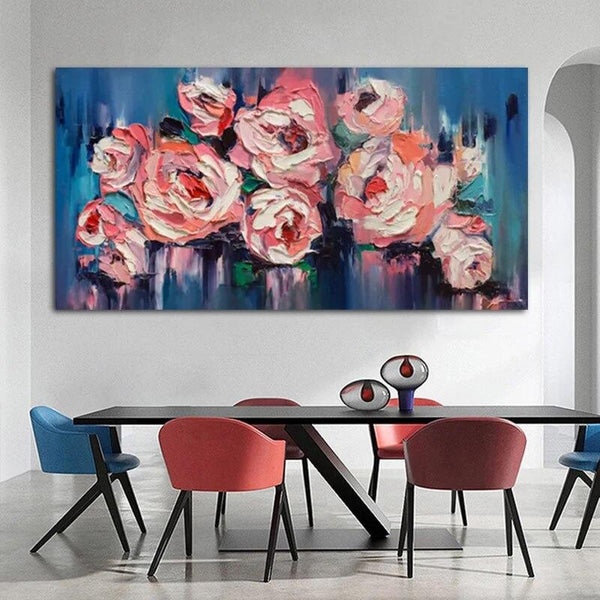 Abstract Rose Flower Canvas Oil Painting Hand Painted Indoor s