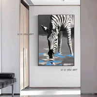 Hand Painted animal Wall Art Zebra Modern picture On Canvas home Decoration Office decora