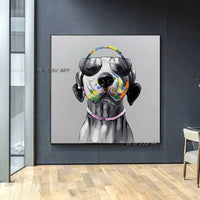 Cool Of A Dalmatian With Sunglasses And Headphones Modern Home Good Wall Art Canvas Painting Artwork Painting