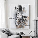 Hand Painted Oil Painting Animal Zebra Abstract Canvas for Livingroom Wall