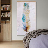 Hand Painted Oil Painting Feather Abstracts Room Wall Art on Canvas Paintings