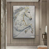 Hand Painted Abstract Wall Art Horse Minimalist Decorative Modern On Canvas