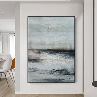 Hand Painteds Retro And Nostalgic Oil Painting On Canvas Gray Landscape Abstract Art Painting Modern Hotel Decor