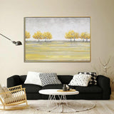 Hand Painted Oil Painting Gold Trees Fall Art Abstract Landscape Wall Paintings Canvas Art Wall