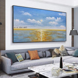 Hand Painted The Sea Sunset Abstract Wall Art Modern On Canvas bedroom decora