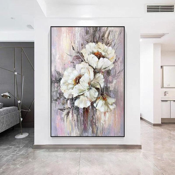 Home Hand Painted Scandinavian Flower Canvas painting