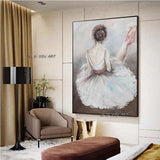 Hand Painted Ballet Dancer Girl Pure Hand Painted Sexy Lady Artwork Wall Canvas Art For Bedroom Decor