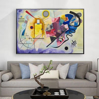 Hand Painted Abstract Kandinsky Canvas Famous Oil Painting Bicycle Red Blue 1925 Room Decor