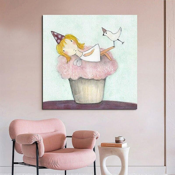 Hand Painted Oil Painting Cute Cartoon Characters Abstract Canvas Paintings Modern Children's Room Decors