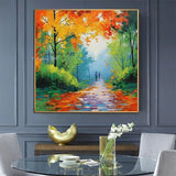 Oil Painting Hand Painted Abstract Colorful People Landscape Abstract Palette Knife Streets