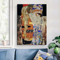 Hand Painted Canvas Scandinavian Gustav Klimt by The Three Ages of Woman Oil Painting