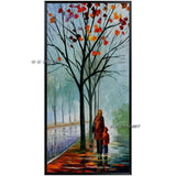 Hand Painted Beautiful Scenery Abstract Autumn Street Landscape Wall Art Decorative