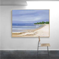 Hand Painted Coastal scenery Seascape Modern Style Oil Painting Canvas Painting As