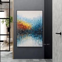 Abstrakte Landschaft handgemalte Leinwand Wandkunst Home Living Wandbild Dekoration