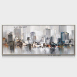 Hand Painted Abstract City Building Landscape Minimalist Modern On Canvas Decorative