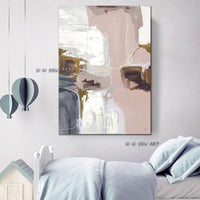 Hand Painted Abstract Pink Canvas Painting Modern Canvas Art Fashion