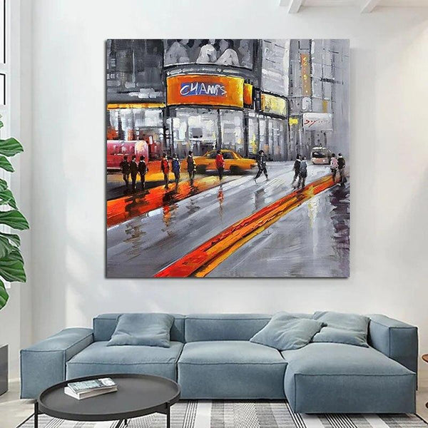 Handpainted Oil Painting On Canvas New Hand Painted Impression Landscape Street Oil Painting Wall Art