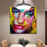 Francoise Nielly Style Canvas Face Portrait Palette Knife Hand Painted Wall Art