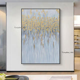 Art Hand Painted Gold Foil Oil Painting On Canvas Modern Abstract Oil Painting For Wall