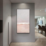 Hand Painted Pink Seascape Oil Painting On Canvas Mural Home Office Hand Painted Abstract