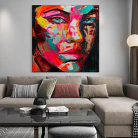 Palette knife painting portrait Palette knife Face Oil painting Impasto figure on canvas Hand Painted Francoise Nielly