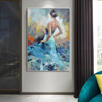 Sexy Dancing Girl Abstract Hand Painted Oil Painting Modern