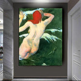 Hand Painted Oil Paintings Paul Gauguin In the Waves Figure Nude Abstract Retro Wall Art