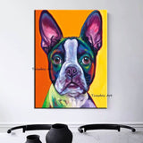 Hand Painted Pets Dog Oil Painting On Canvas Modern Artists Paintingatives