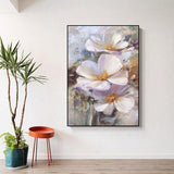 Hot Sale Hand Painted Abstract Pink Flowers Oil Paintings Modern As