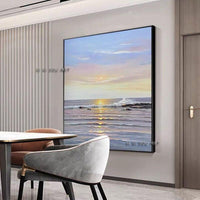 Hand Painted Sunrise Sea Hallway Bedroom decora Wall Art Abstract Landscape art Canvas painting