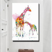 Hand Painted Oil Painting Animal Colorful Deer Abstract Simple Modern Canvas Hoom Decor