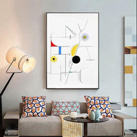 Hand Painted Wassily Kandinsky Geometry Line Abstract Canvas Art Painting On Wall Art Decoration