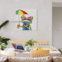Cartoon Frog Modern Colorful Animals Canvas Art Oil Paintings Wall Art