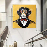 Wall Canvas Hand Painted Painting Graffiti Monkey Gorillas Decor Oil Painting Poster Modern Home