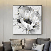 Hand-Painted Hand Painted Oil Painting Modern Retro Flower Abstracts Home