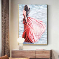 Home Good Woman Portrait Oil Painting Hand Painted Wall Hangings Girls Painting Artwork For