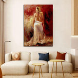 Hand Painted People Oil Painting Impression Sexy Naked Back Woman Abstract Canvas Wall Art Room Decors