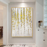 Hand Painted gold flower Modern Golden Flowers Canvas For Living room