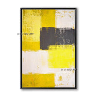 Hand Painted Modern Yellow Abstract On Canvas Hand Painted Abstract Art