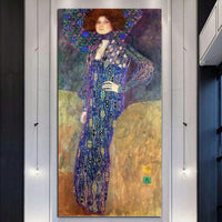 Hand Painted Gustav Klimt Portrait of Emilie Flöge Oil Painting On Canvas Room canvass