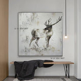 Hand Painted Elk Animal Modern Style Deer Bedroom office bar Home decoration