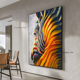 Modern Abstract Art Zebra Hand Painted Oil Painting on Canvas Bedroom