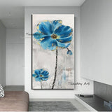 Hand Painted Art Oil Painting Hand Painted Textured Flower Abstract Wall Canvas Artwork Entrance Decor