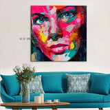 Colorful Hand Painted Oil Paintings Sexy Lady Figure Portrait Oil Paintings Abstract People On Canvas